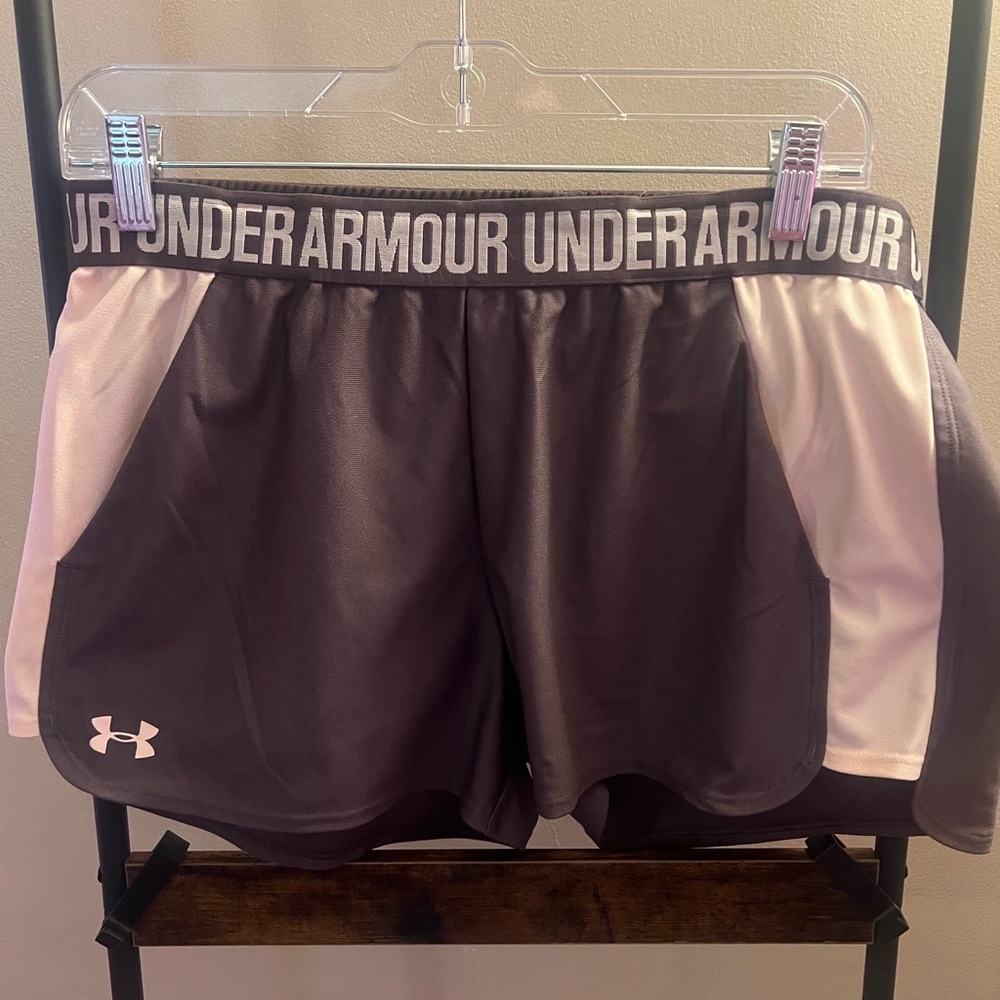 Under Armour Women's Pink and Purple Athletic Shorts